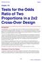 Tests for the Odds Ratio of Two Proportions in a 2x2 Cross-Over Design