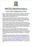 WCGS Mathematics Lower Sixth Bridging Work 2018