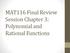 MAT116 Final Review Session Chapter 3: Polynomial and Rational Functions