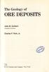 The Geology of ORE DEPOSITS. John M. Guilbert. University of Arizona. Charles F. Park, Jr. W. H. Freeman and Company / New York