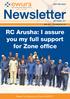 Newsletter. RC Arusha: I assure you my full support for Zone office. Motto: Fair Regulation for Positive IMPACT NOT FOR SALE SEPTEMBER 2017