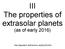 III The properties of extrasolar planets