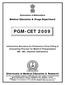 Government of Maharashtra. Medical Education & Drugs Department PGM-CET 2009
