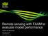 Remote sensing with FAAM to evaluate model performance