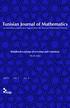 Tunisian Journal of Mathematics an international publication organized by the Tunisian Mathematical Society