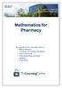Mathematics for Pharmacy