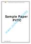 Building Standards in Educational and Professional Testing. Sample Paper PVTC. Sample Paper PVTC 1