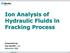 Ion Analysis of Hydraulic Fluids in Fracking Process