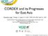 CORDEX and its Progresses for East Asia