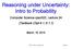 Reasoning under Uncertainty: Intro to Probability