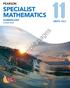 PEARSON SPECIALIST MATHEMATICS QUEENSLAND UNITS 1 & 2 STUDENT BOOK. Sample pages