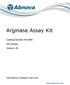 Arginase Assay Kit. Catalog Number KA assays Version: 05. Intended for research use only.