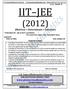 IIT JEE (2012) (Matrices + Determinant + Function)